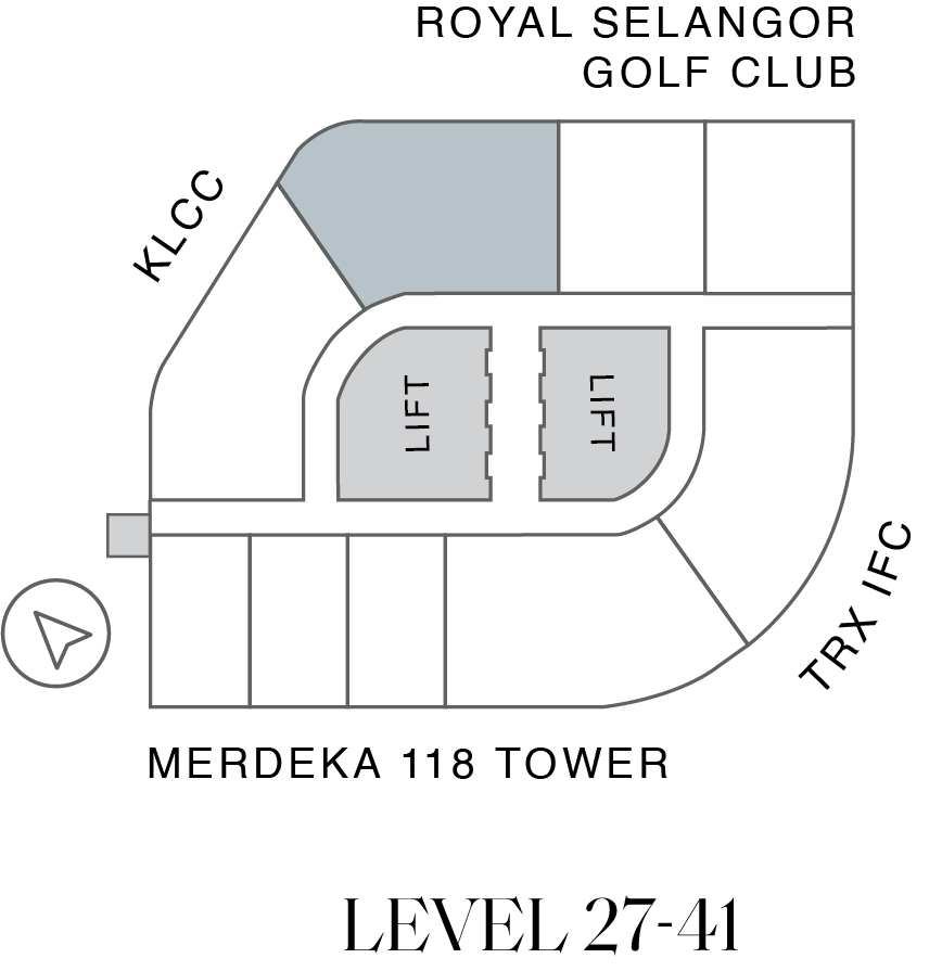 Orion Residence Type D4 key plan Level 27 to 41